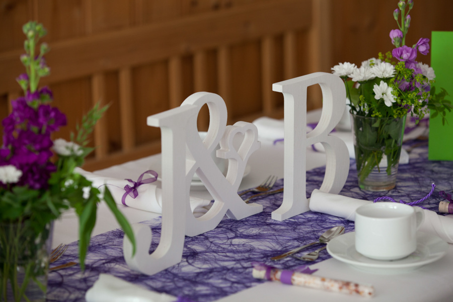 DIY Hochzeitsdeko lila grün
